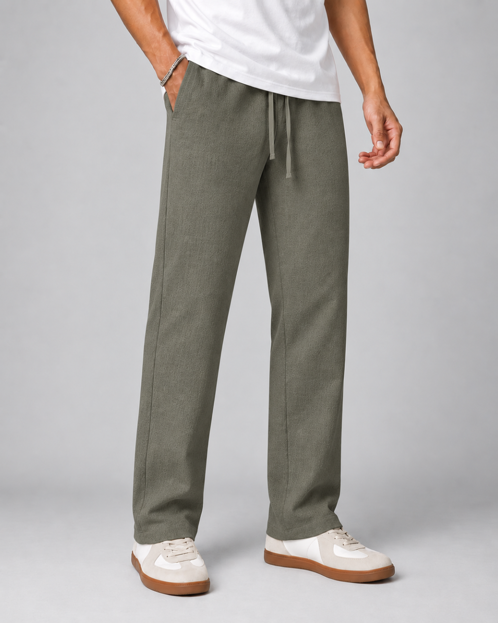 Linen Lycra Straight Fit Pants