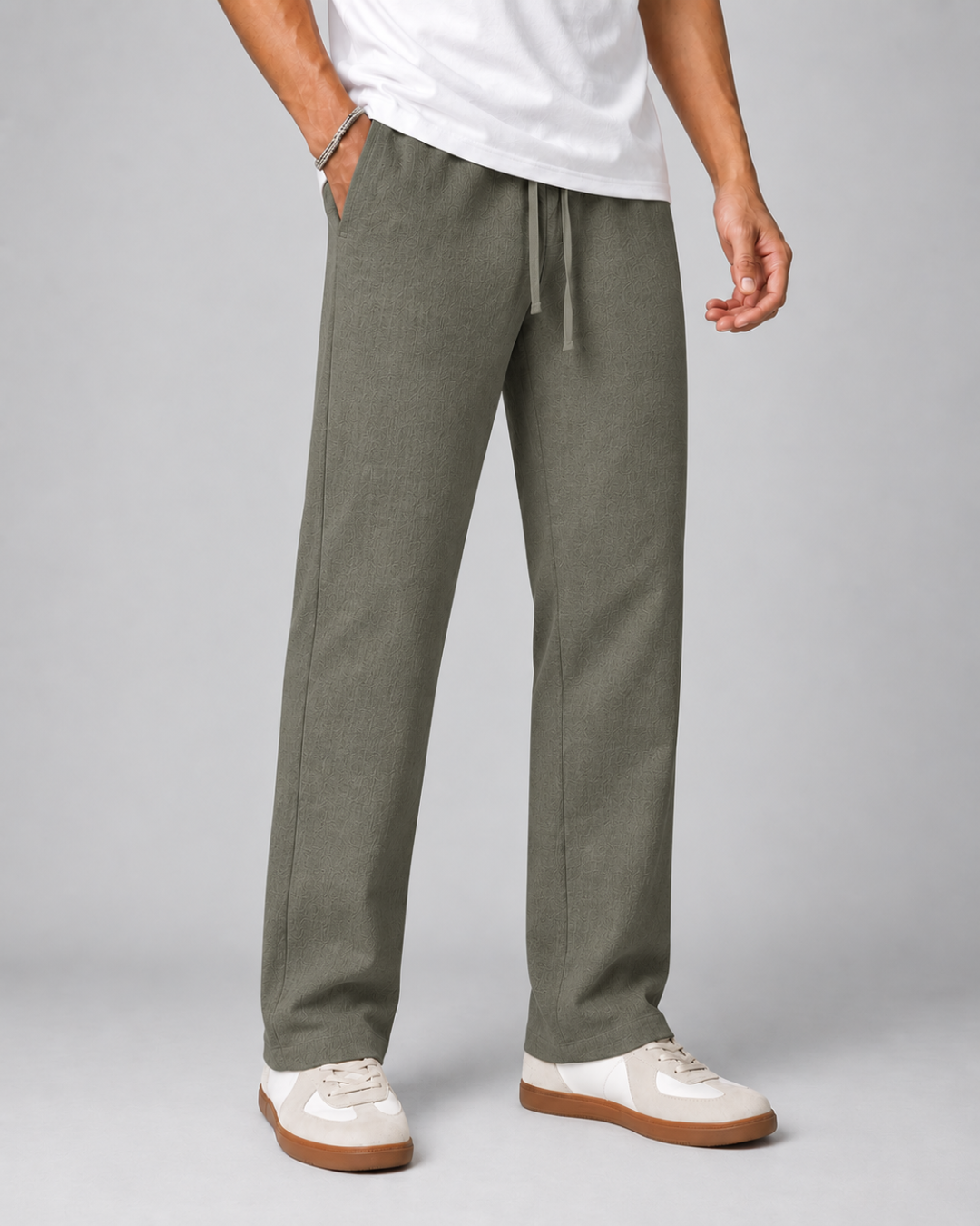Linen Lycra Straight Fit Pants