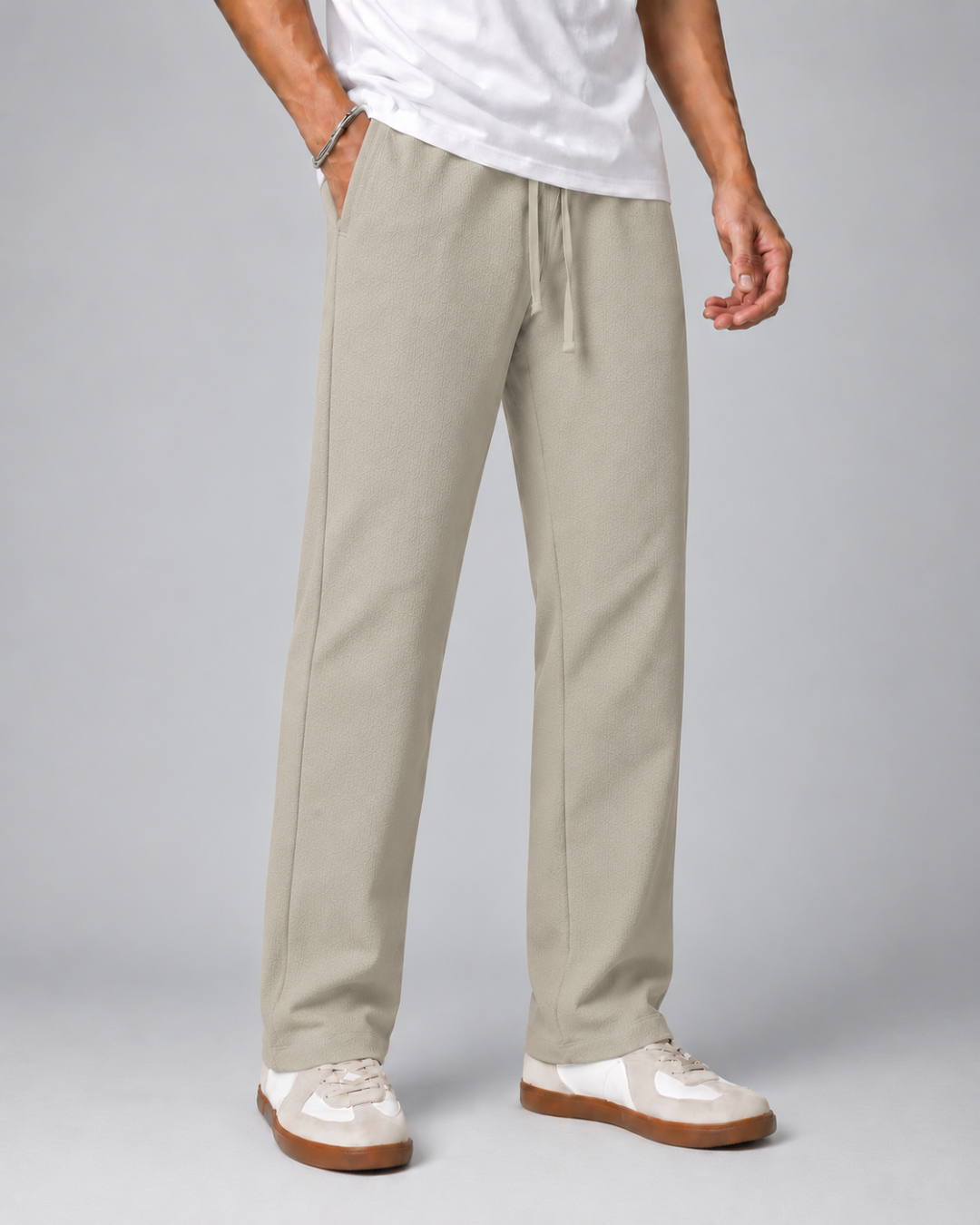 Linen Lycra Straight Fit Pants